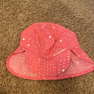 Brand new pink and white toddler sun hat